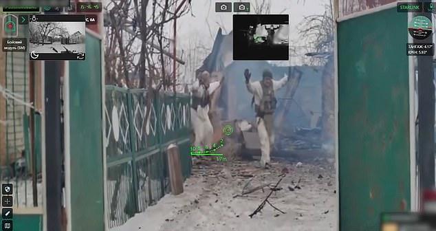Moment terrified Russian soldiers surrender to Ukrainian machine gun-mounted combat robot on meatgrinder front line
